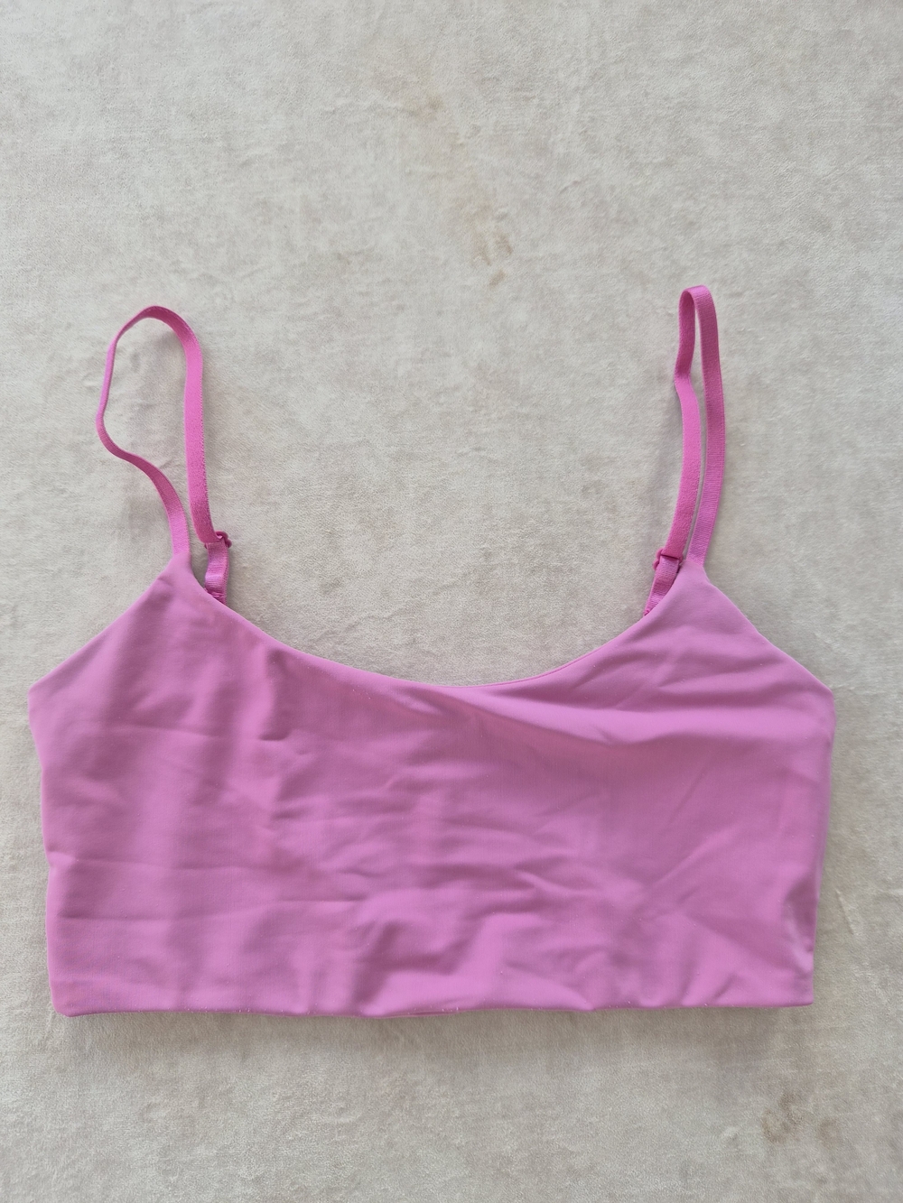 ZARA Pink Seamless Cami Bralette Crop Top - Small